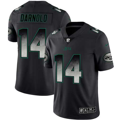 Men New York Jets 14 Darnold Nike Teams Black Smoke Fashion Limited NFL Jerseys